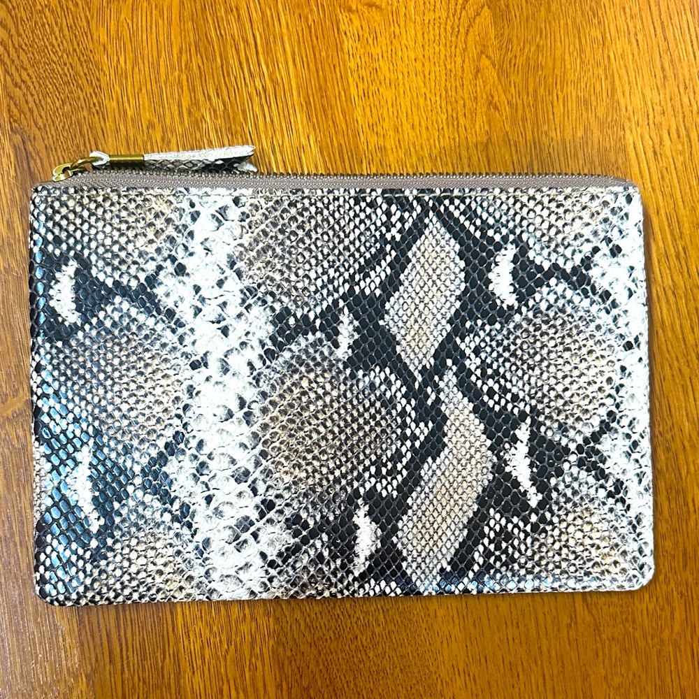 Madewell: The Leather Pouch Clutch - Snake Embossed Edition